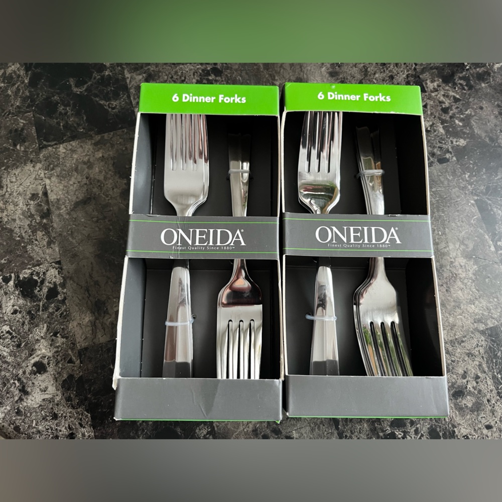 Bundle Oneida Arc Stainless Mirror Finish ‎ Flatware Dinner Forks Set of 12